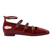 Luke Onix Wijn Bourgondië Leren Ballet Flats Alohas , Red , Dames