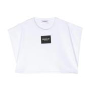 Logo Patch Crop Top Dondup , White , Dames