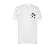 Witte T-shirts Polos voor heren Aw23 Philipp Plein , White , Heren