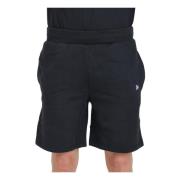 Zwarte Essentials Elastische Taille Shorts New Era , Black , Heren