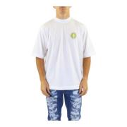 Heren Sunset Bird Dbl Hem Over Tee Marcelo Burlon , White , Heren