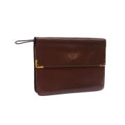 Pre-owned Leather clutches Cartier Vintage , Brown , Dames