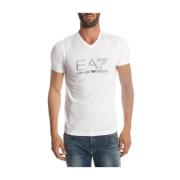 Casual Logo T-Shirt Emporio Armani EA7 , White , Heren