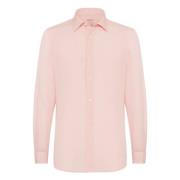 Regular Fit Tencel Linnen Overhemd Boggi Milano , Pink , Heren
