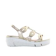 Elegante Platte Sandalen voor Vrouwen Wonders , Beige , Dames