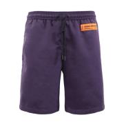 Paarse Logo Nylon Swimshorts Heron Preston , Purple , Heren