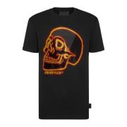 Skull Motif T-shirt Philipp Plein , Black , Heren