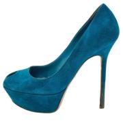 Pre-owned Suede heels Sergio Rossi Pre-owned , Blue , Dames