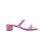 Dames Round Sandal L40 Smooth Calf Balenciaga , Pink , Dames