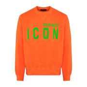 Heren Icon Splash Sweatshirt Oranje Dsquared2 , Orange , Heren