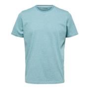 Tijdloos Melange T-shirt Selected Homme , Blue , Heren