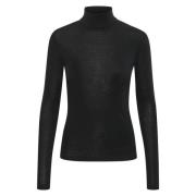 Klassieke Wool Rollneck Coltrui Gestuz , Black , Dames