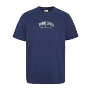 Blauw Logo Katoenen T-shirt Tommy Hilfiger , Blue , Heren