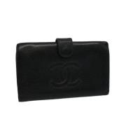 Pre-owned Leather wallets Chanel Vintage , Black , Dames