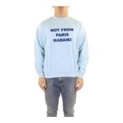 Heren Sweatshirt Slogan Print Drole de Monsieur , Blue , Heren