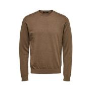 Creweck Knitwear Selected Homme , Brown , Heren