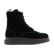 Velvet Lace-Up Hybrid Sneakers Alexander McQueen , Black , Dames