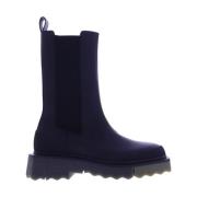 Calf Sponge Chelsea Boots Off White , Black , Dames