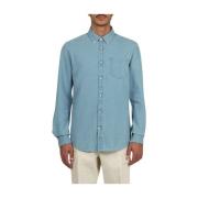 Denim Button-Down Overhemd deperlu , Blue , Heren