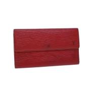 Pre-owned Leather wallets Louis Vuitton Vintage , Red , Dames