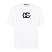 Heren DG logo print T-Shirt Wit Dolce & Gabbana , White , Heren