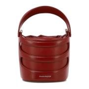 The Rise Bucket Bag Leer Alexander McQueen , Red , Dames