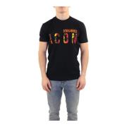 Heren Icon Sunset Cool Tee Dsquared2 , Black , Heren