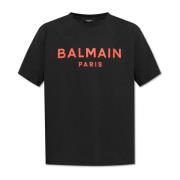 T-shirt met logo Balmain , Black , Heren