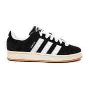 Zwarte Suède Sneakers met Witte Veters Adidas , Black , Unisex