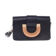 Clutch bag in black tumbled leather Baldinini , Black , Dames