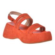 Sandal in orange suede Baldinini , Orange , Dames