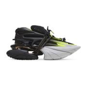 Fluorescerende eenhoorn trainers in neopreen en leer Balmain , Multico...