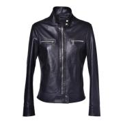 Jacket in black nappa leather Baldinini , Black , Dames