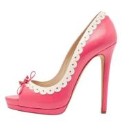 Pre-owned Leather heels Oscar De La Renta Pre-owned , Pink , Dames