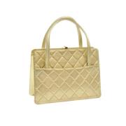 Pre-owned Leather handbags Chanel Vintage , Beige , Dames