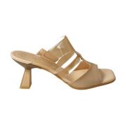 Vierkante Neus Vinyl Detail Muilezel Sandalen Hispanitas , Beige , Dam...