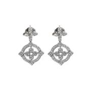 Pre-owned White Gold earrings Louis Vuitton Vintage , Gray , Dames