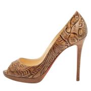 Pre-owned Leather heels Christian Louboutin Pre-owned , Brown , Dames