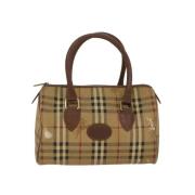 Pre-owned Leather handbags Burberry Vintage , Beige , Dames