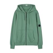 Groene Fleece Rits Hoodie Sweater C.p. Company , Green , Heren