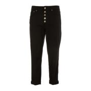 Zwarte Koons Gioiello Broek Dondup , Black , Dames