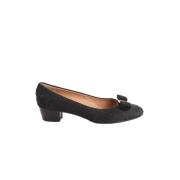 Pre-owned Leather flats Salvatore Ferragamo Pre-owned , Black , Dames