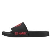 Trendy Mode Sneakers Ed Hardy , Black , Heren