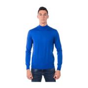 Wolf Sweater Pullover Daniele Alessandrini , Blue , Heren