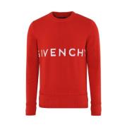 Heren 4G Logo Sweater Rood Givenchy , Red , Heren