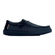 Wally Sport Zwarte Platte Schoenen Hey Dude , Black , Heren