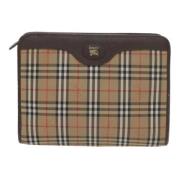 Pre-owned Canvas clutches Burberry Vintage , Beige , Dames