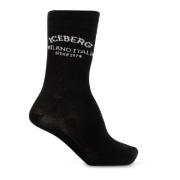 Sokken met logo Iceberg , Black , Heren