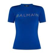 Zwemtop met logo Balmain , Blue , Dames