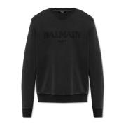 Sweatshirt met logo Balmain , Black , Heren